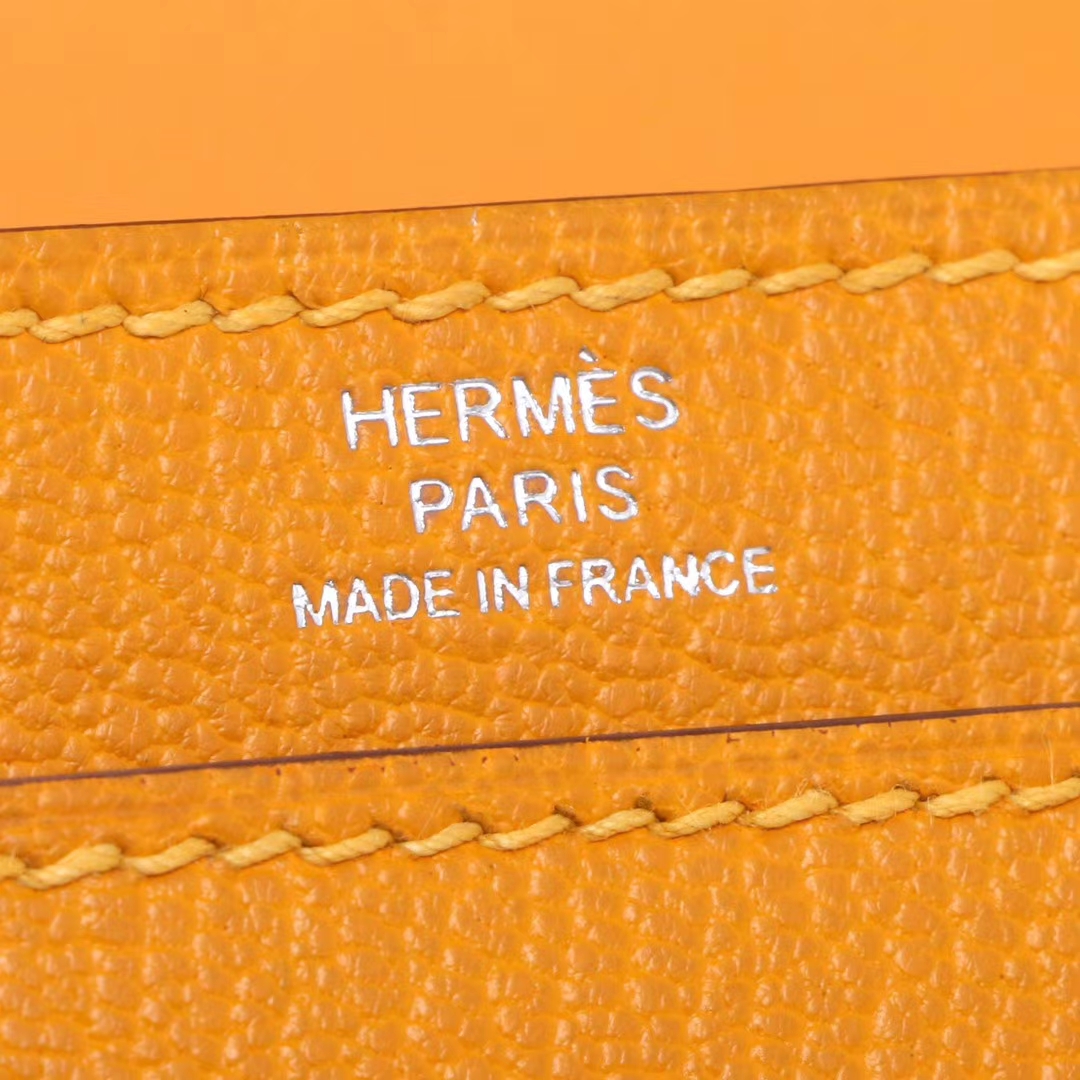 hermès(爱马仕)verrou 锁链包 太阳黄 羊皮 银扣 17cm